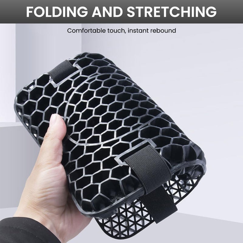 STHIRA 3D Breathable Motorcycle Gel Cushion With Vibration Absorption Seat Shockproof Bike Seat Cushion For Long Ride Comfortable Cycle Seat Cover Universal Anti-Slip Gel Seat For Bikes,Scooters,Black - Image 3