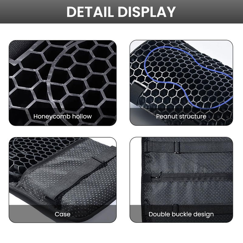 STHIRA 3D Breathable Motorcycle Gel Cushion With Vibration Absorption Seat Shockproof Bike Seat Cushion For Long Ride Comfortable Cycle Seat Cover Universal Anti-Slip Gel Seat For Bikes,Scooters,Black - Image 4