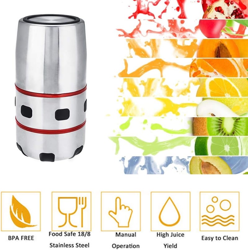 klarako Citrus Juicer Squeezer, Manual Citrus Press and Orange Squeezer - Metal Lemon Squeezer, Manual Hand Juicer with Strainer and Container, Hand Juicer Citrus Orange Squeezer for Lemon, Lime,Citrus - Image 4