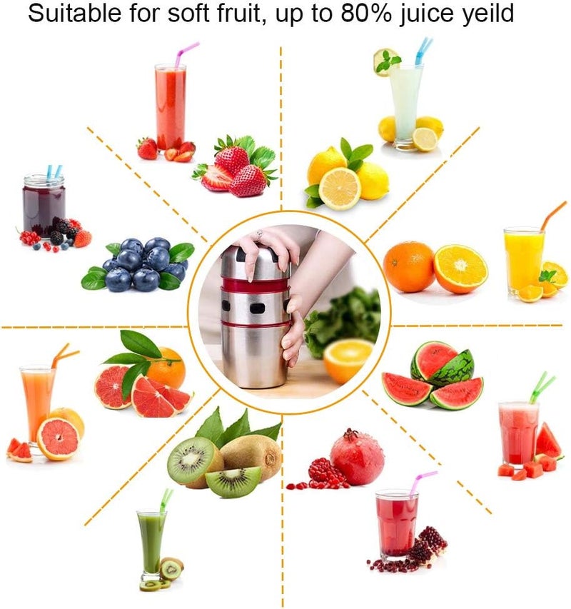 klarako Citrus Juicer Squeezer, Manual Citrus Press and Orange Squeezer - Metal Lemon Squeezer, Manual Hand Juicer with Strainer and Container, Hand Juicer Citrus Orange Squeezer for Lemon, Lime,Citrus - Image 5