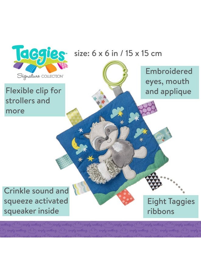 Taggies Soothing Sensory Crinkle Me Toy with Baby Paper and Squeaker, Harley Raccoon, 6.5 x 6.5-Inches - Image 4