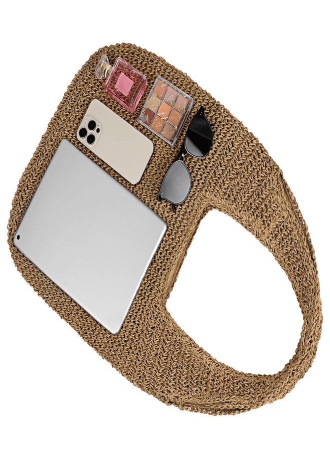 Youjaree Women Large Straw Beach Bag Handmade Woven Shoulder Bags Hobo Tote Handbag Purse for Summer (Khaki) - Image 5