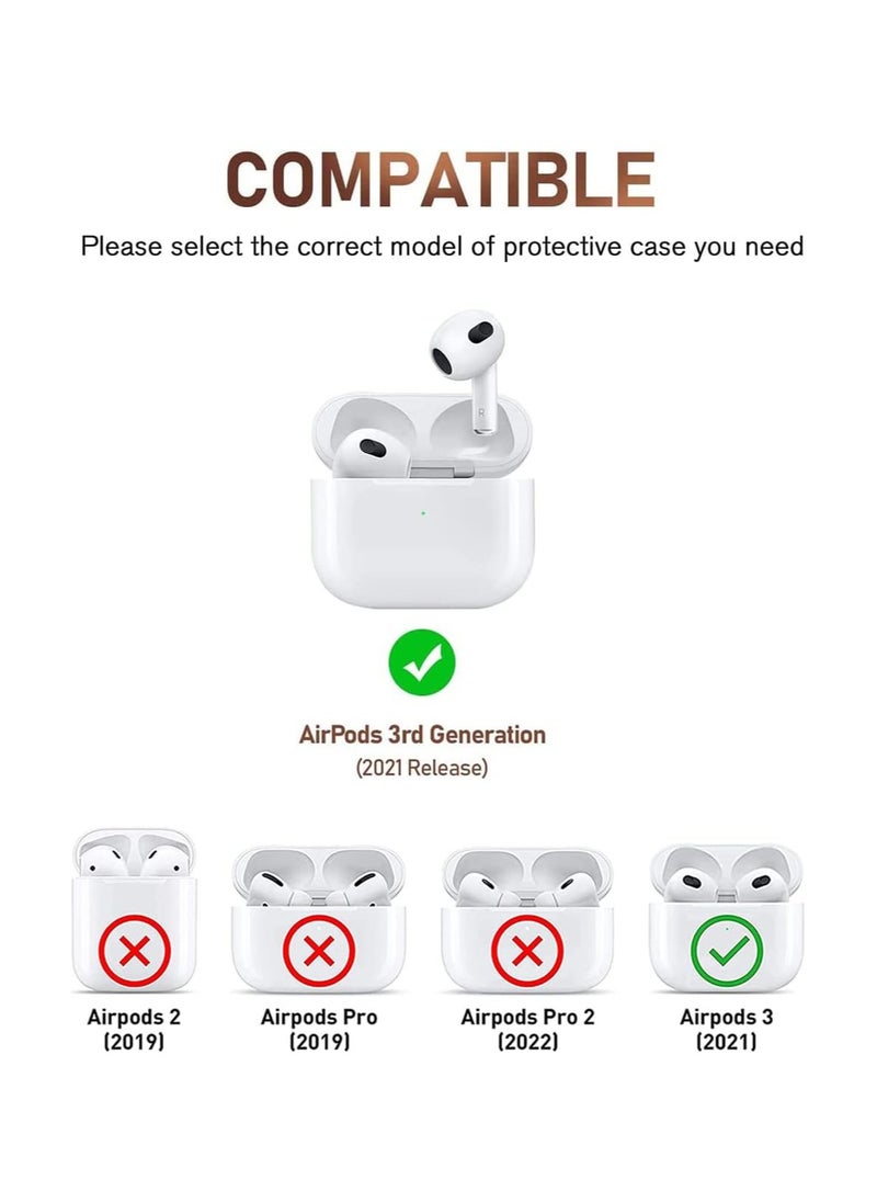 SYOSI Keychain Case for AirPods 3rd Gen (2021), Cute Clear Pink Floral Cover Protective Flower Earphone Case Soft Transparent TPU Case Transparent Flower Pattern Case for AirPods 3 Case Women Girl  - Image 2