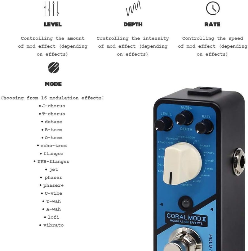 Valeton Coral Mod II Modulation Effects Pedal - Image 2