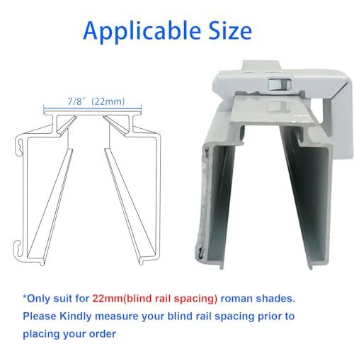 ROEIEIS Heavy Duty Roman Blind Brackets (Pack of 4) - Adjustable Window Shade Holders for Roman Blinds & Shades - Easy Install Curtain Hardware ONLY Support for 7/8”(22mm) Wide Roman - Image 2