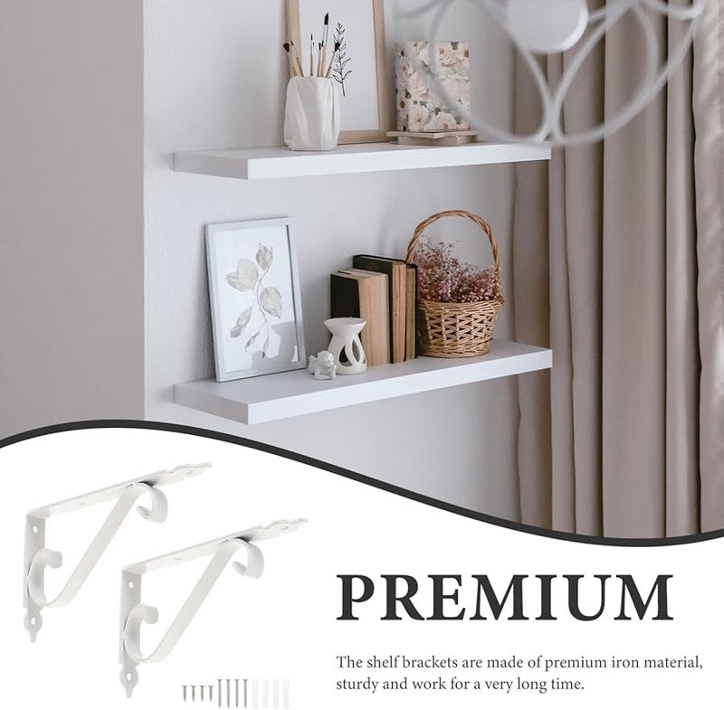 Jojofuny Heavy Duty Iron Triangle Shelf Brackets 20X12 6cm Wall Mounted Sturdy Support for Shelves - Image 4