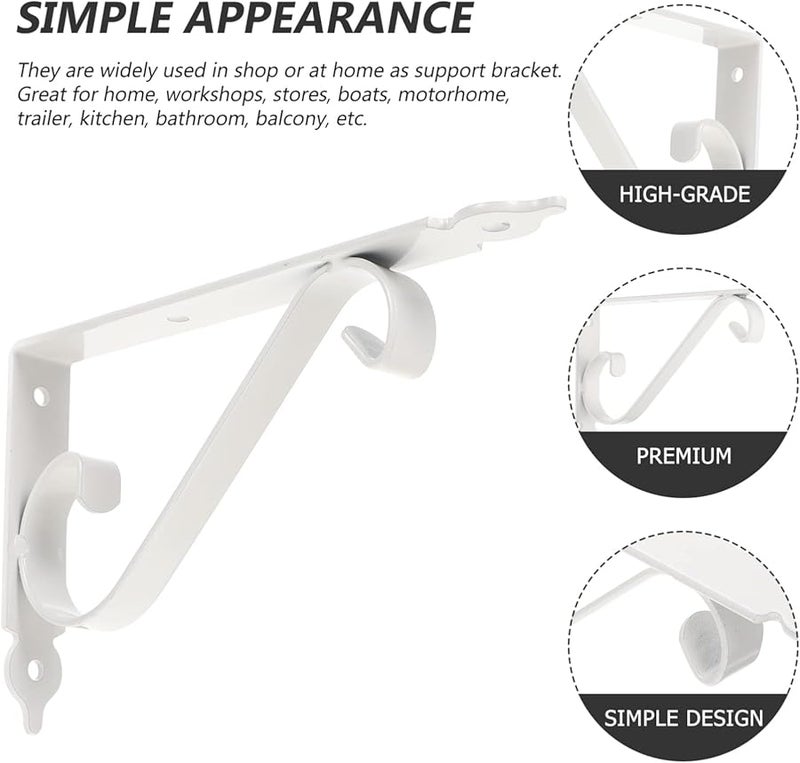 Jojofuny Heavy Duty Iron Triangle Shelf Brackets 20X12 6cm Wall Mounted Sturdy Support for Shelves - Image 3