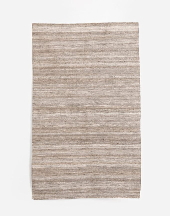 BEIGE RECYCLED PET HAND WOVEN DHURRIE