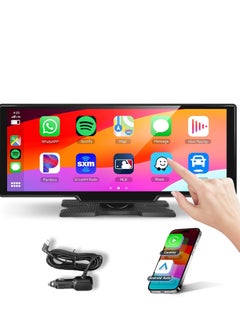 10.26'' Touchscreen Portable Wireless Apple CarPlay Car Stereo | Bluetooth Hands-Free, GPS Navigation, Siri Assistant, Voice Control | Universal 7V-32V Car Screen for All Vehicles