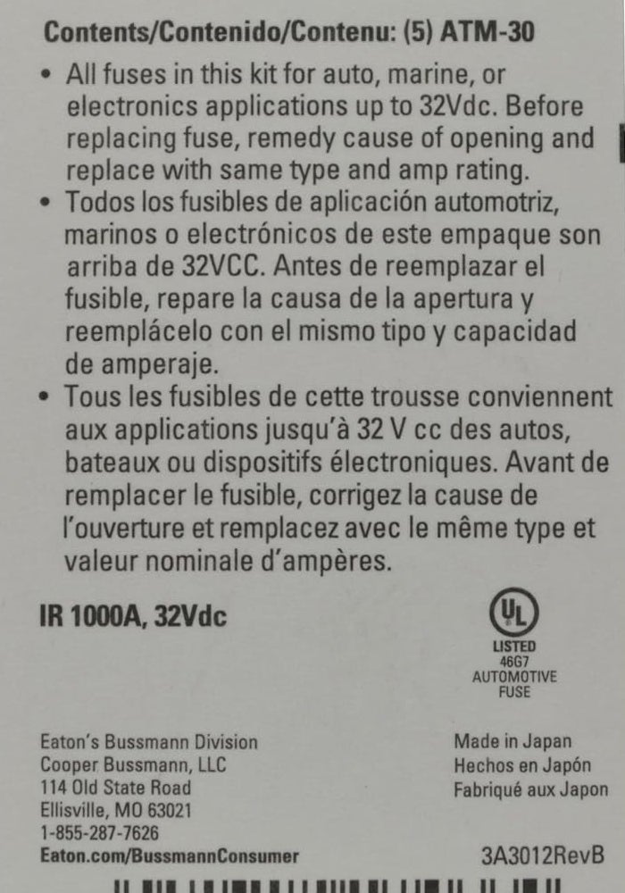 Bussmann 30 Amp Fast Acting Mini-Fuse - Image 2