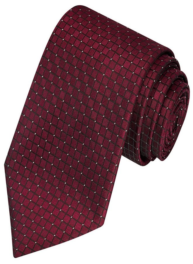 KissTies Burgundy Red Tie Set Solid Necktie + Hanky + Gift Box - Image 2