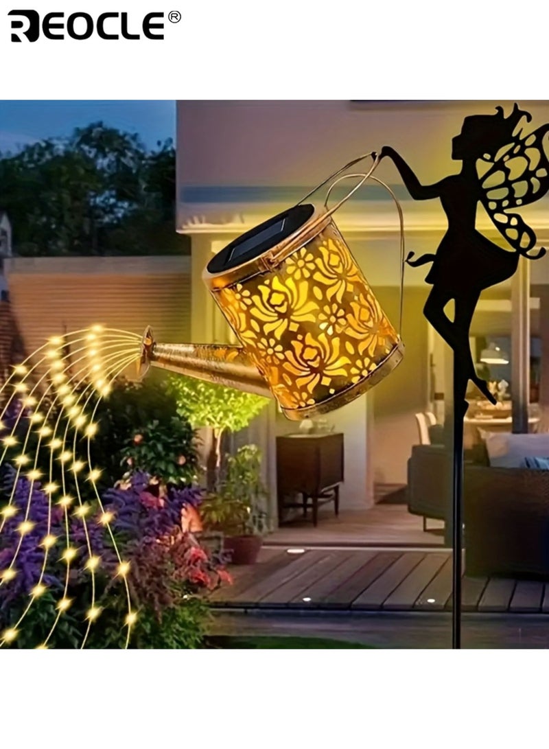 REOCLE Solar Fairy Lights with Watering Can Design and LED String Lights Metal Garden Decor with Auto Illumination for Courtyard Lawn Festival Decoration - Image 4