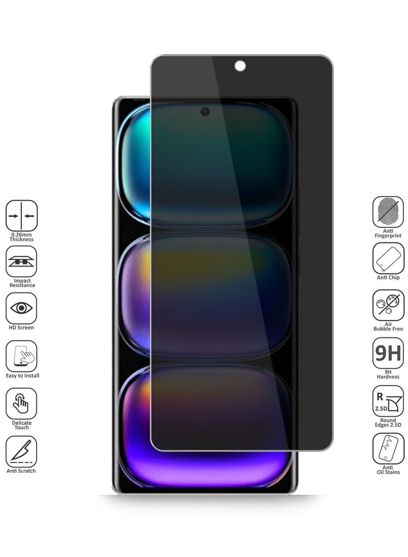 Techie عبوة 2 من واقي الشاشة الزجاجي المقسى عالي الدقة للخصوصية لهاتف Infinix Hot 50 5G - مضاد للفقاعات صلابة 9H سمك 0.33 مم حواف مدورة تركيب سهل - Image 2