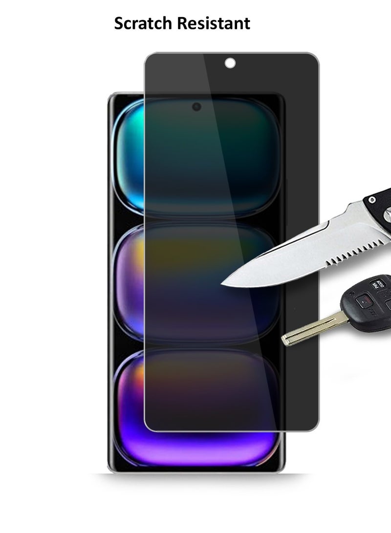 Techie عبوة 2 من واقي الشاشة الزجاجي المقسى عالي الدقة للخصوصية لهاتف Infinix Hot 50 5G - مضاد للفقاعات صلابة 9H سمك 0.33 مم حواف مدورة تركيب سهل - Image 5