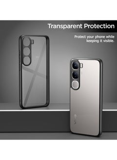 Generic Ultra Hybrid Shockproof Back Cover Case for Vivo V40 Lite Camera Protection Bump | Hard Back Cover Case (PC & TPU, Crystal Clear Back, Black Sides)  - Image 2