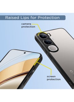 Generic Ultra Hybrid Shockproof Back Cover Case for Vivo V40 Lite Camera Protection Bump | Hard Back Cover Case (PC & TPU, Crystal Clear Back, Black Sides)  - Image 5