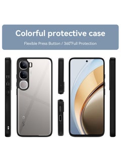Generic Ultra Hybrid Shockproof Back Cover Case for Vivo V40 Lite Camera Protection Bump | Hard Back Cover Case (PC & TPU, Crystal Clear Back, Black Sides)  - Image 4