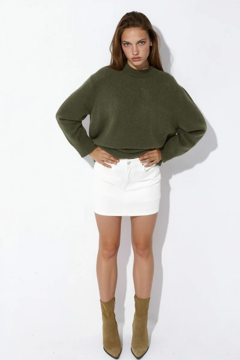 هيكاب Soft-Textured Basic Knit Sweater