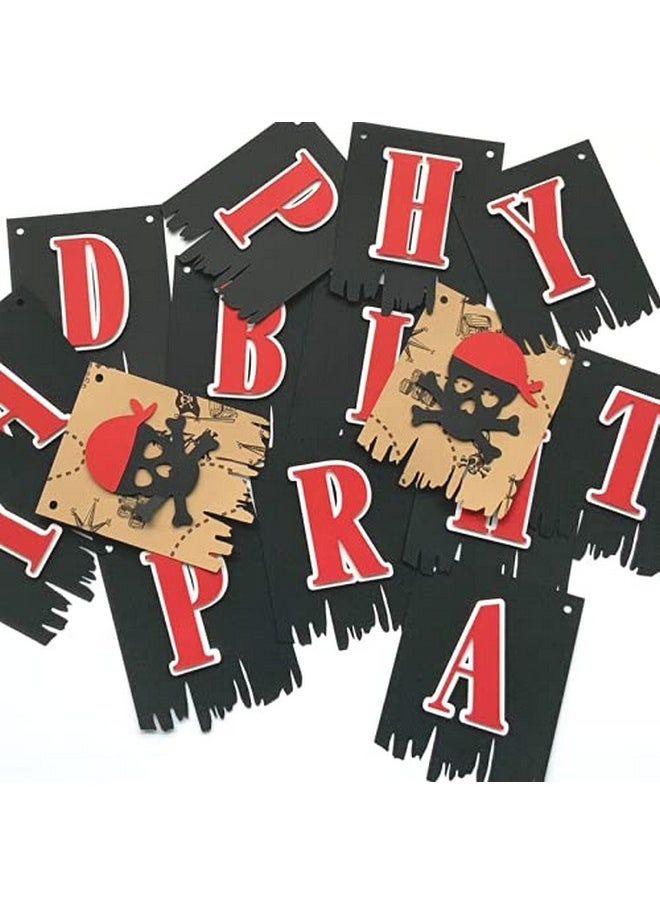 Pinfliers Pinfliers Pirate Theme Birthday Decoration for Boys & Girls | Happy Birthday Banner for Kids | Birthday Party Background Wall Banner Items - 15 Pieces/Black/Multicolor / 64.5 inches Length  - Image 5