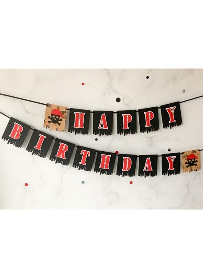 Pinfliers Pinfliers Pirate Theme Birthday Decoration for Boys & Girls | Happy Birthday Banner for Kids | Birthday Party Background Wall Banner Items - 15 Pieces/Black/Multicolor / 64.5 inches Length  - Image 4