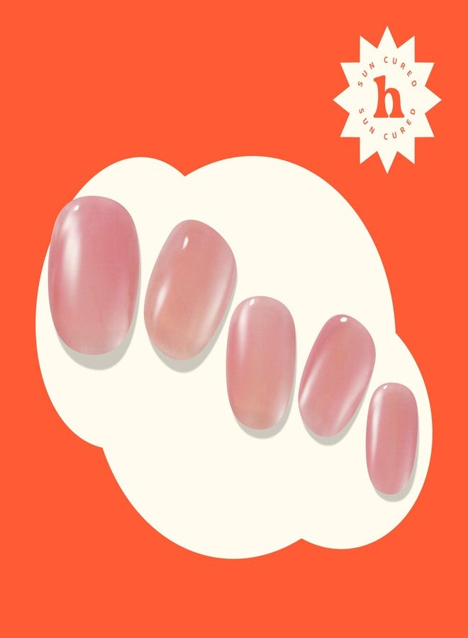 Heyhae Semi Cured Gel Nail Strips | Sun Cured Gel Nail Wraps No LED Lamp Needed Easy Apply & Remove | Includes 28 Strips, 1 Prep Pad, 1 Nail File & 1 Wooden Stick - Hey, Summer Sweetheart - Image 5
