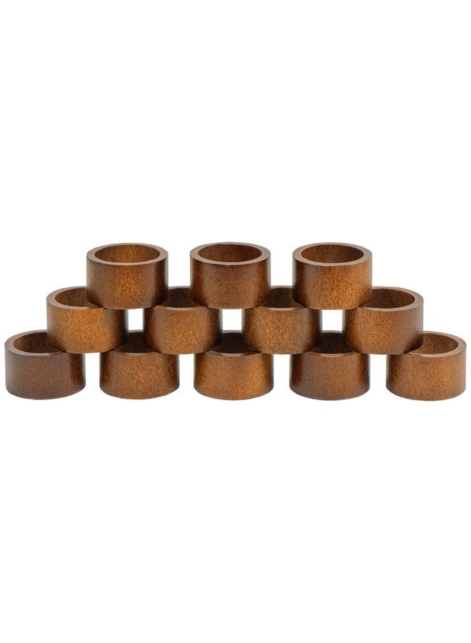 MEPERPER Wooden Napkin Rings Set of 12, Rustic Hemlock Wood Table Napkin Holder, Handcrafted Decorative Farmhouse Napkin Rings for Weddings, Boho, and Everyday Table Settings - Image 1