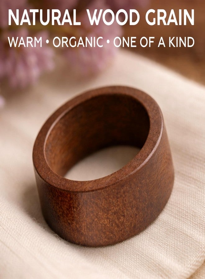 MEPERPER Wooden Napkin Rings Set of 12, Rustic Hemlock Wood Table Napkin Holder, Handcrafted Decorative Farmhouse Napkin Rings for Weddings, Boho, and Everyday Table Settings - Image 2