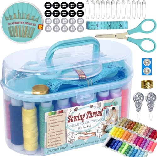 colored bird Sewing kit Sewing Thread Sewing Supplies Family Repair Kit Traveler Sewing Project kit DIY Sewing Supplies Organizer - Image 1