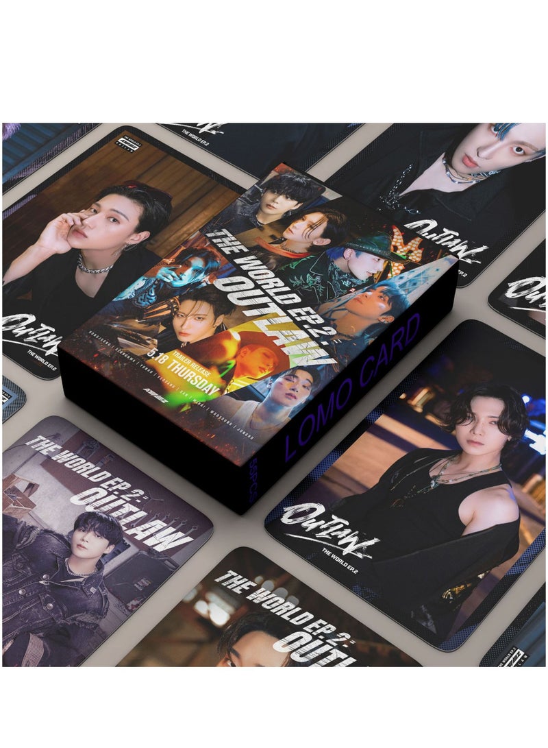55Pcs ATEEZ 2023 New Album THE WORLD EP2: OUTLAW Lomo Card - Image 1