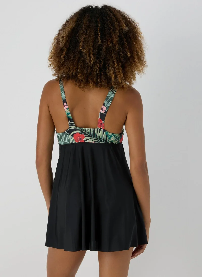 Matalan Black Floral Swimdress