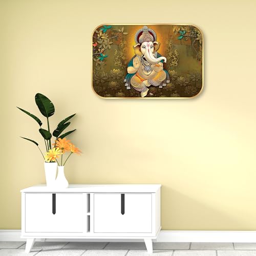 Indianara Lord Ganesha Painting With Frame 18 Inches X 12 Inches - Image 4