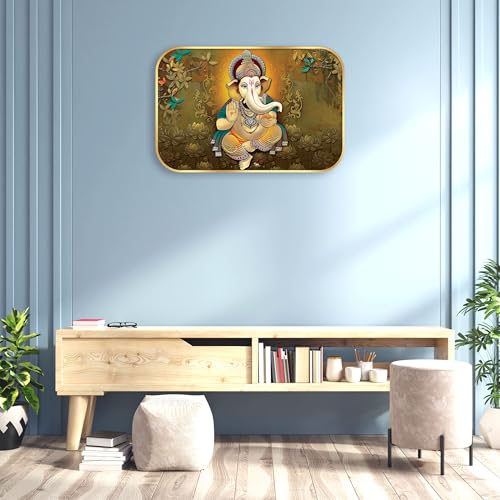 Indianara Lord Ganesha Painting With Frame 18 Inches X 12 Inches - Image 5