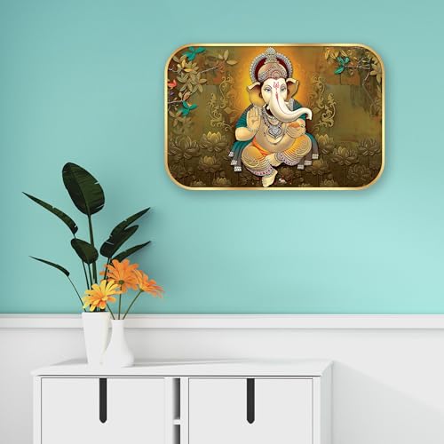 Indianara Lord Ganesha Painting With Frame 18 Inches X 12 Inches - Image 2