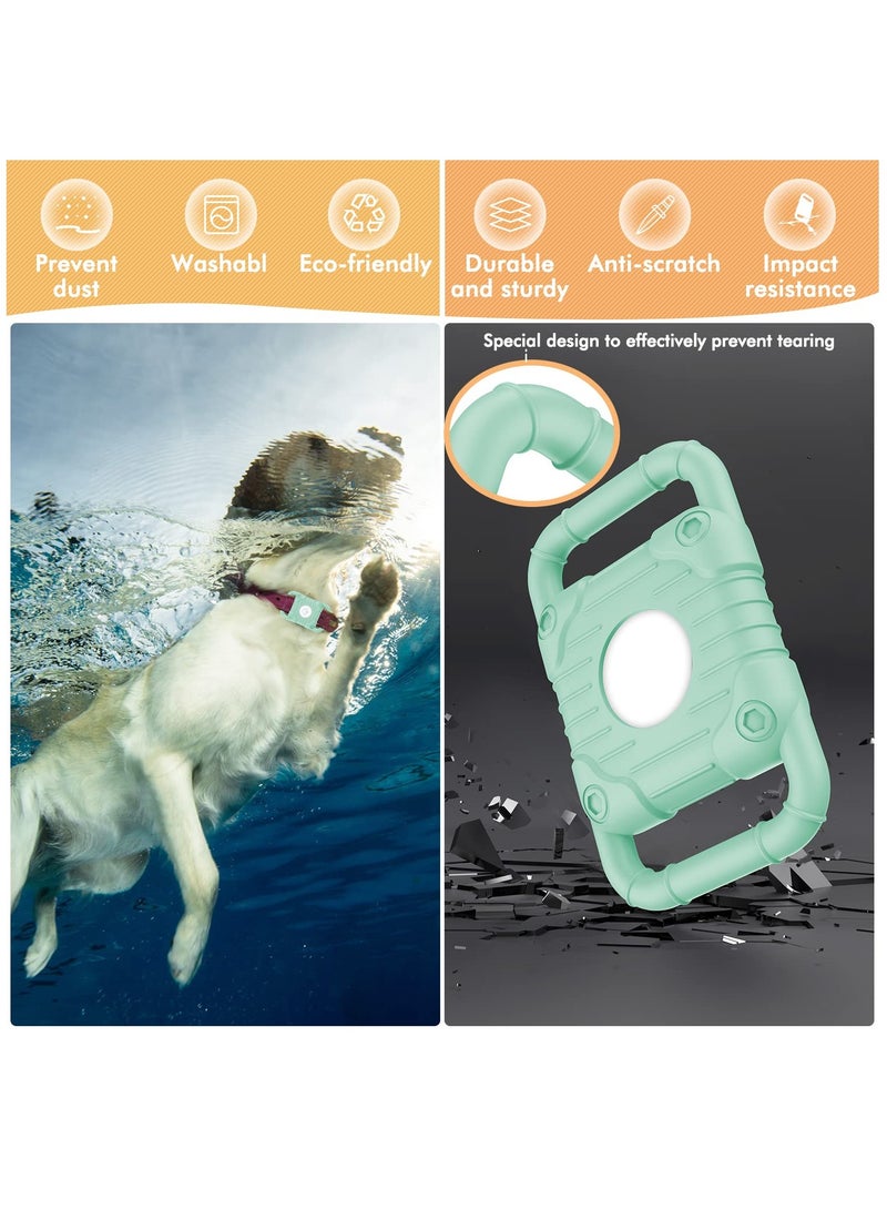 SYOSI Airtag Dog Collar Holder, 2 PCS Silicone Apple Airtag Holder for Cat Dog Collar, Waterproof Protective Air Tag Holder Case,Soft Silicone Case Lightweight Anti Scratch Anti Lost (Black & Green) - Image 3