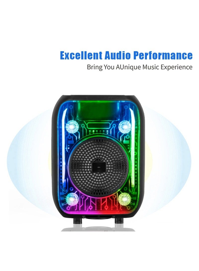 مايكروبلس مكبر صوت محمول من بي تي: فتحات USB/TF، كاريوكي، بطارية قابلة لإعادة الشحن، اتصال لاسلكي، مكبر صوت عالٍ، مثالي للحفلات والمرح في الهواء الطلق PS-4833 - Image 2