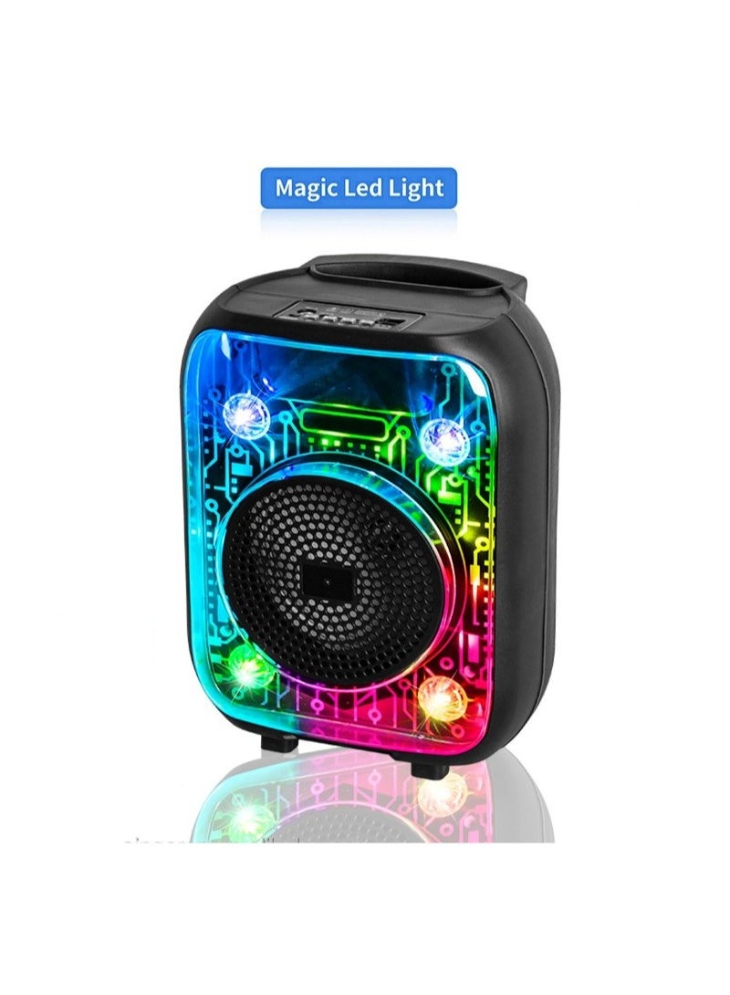 مايكروبلس مكبر صوت محمول من بي تي: فتحات USB/TF، كاريوكي، بطارية قابلة لإعادة الشحن، اتصال لاسلكي، مكبر صوت عالٍ، مثالي للحفلات والمرح في الهواء الطلق PS-4833 - Image 1