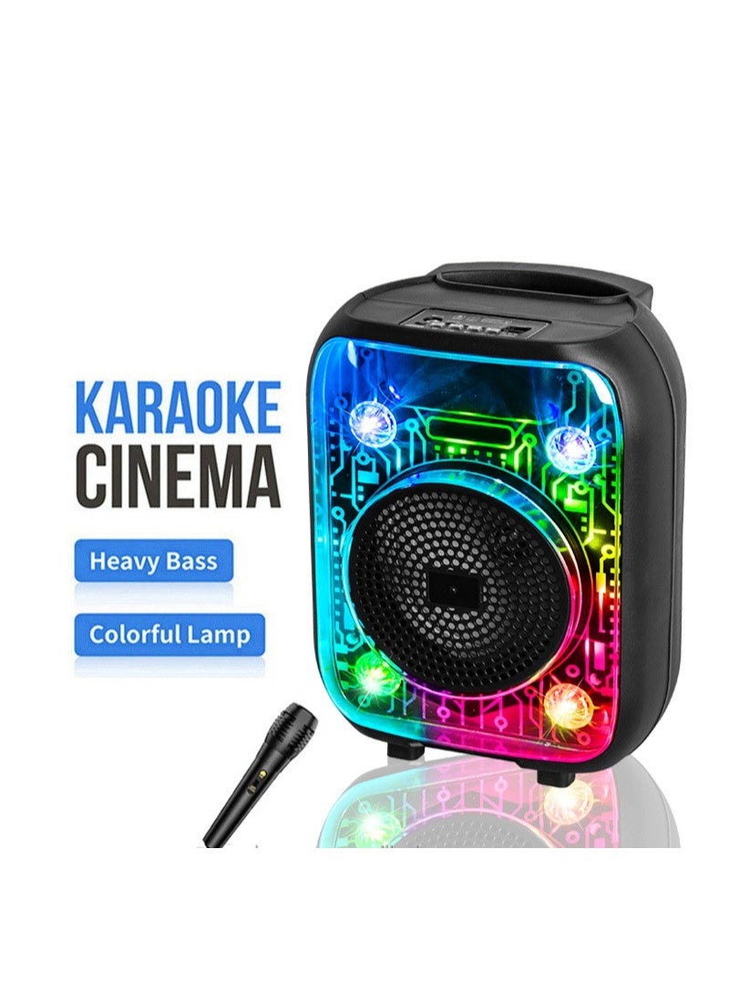 مايكروبلس مكبر صوت محمول من بي تي: فتحات USB/TF، كاريوكي، بطارية قابلة لإعادة الشحن، اتصال لاسلكي، مكبر صوت عالٍ، مثالي للحفلات والمرح في الهواء الطلق PS-4833 - Image 3
