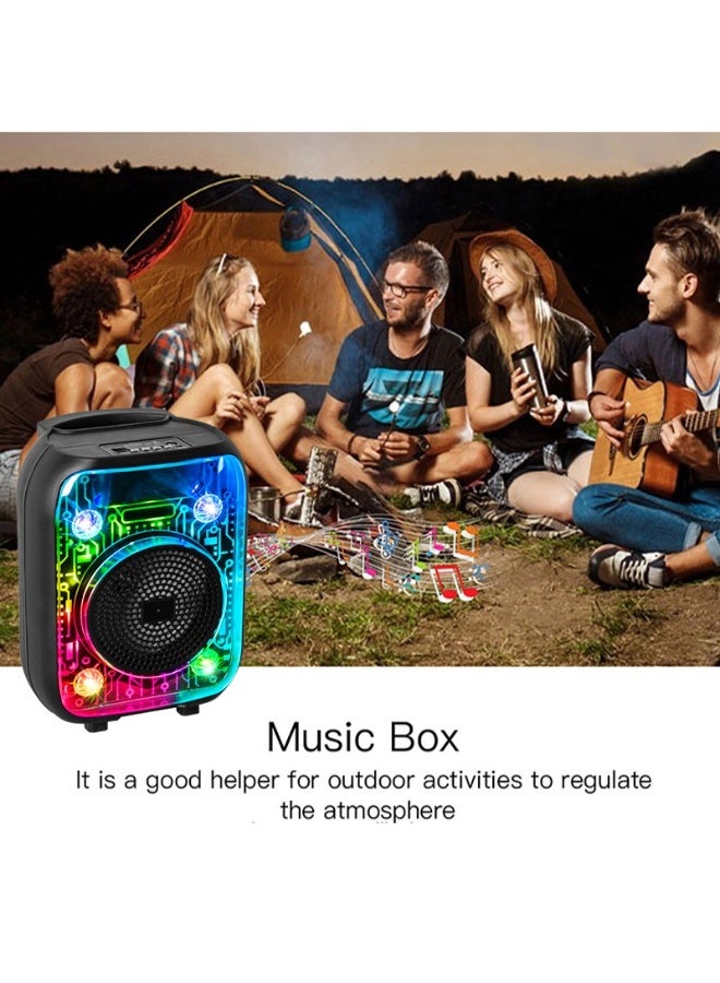 مايكروبلس مكبر صوت محمول من بي تي: فتحات USB/TF، كاريوكي، بطارية قابلة لإعادة الشحن، اتصال لاسلكي، مكبر صوت عالٍ، مثالي للحفلات والمرح في الهواء الطلق PS-4833 - Image 5