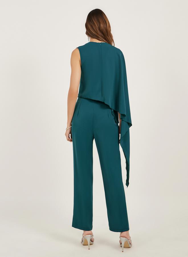 Styli Round Neck One Cape Sleeve Top and Pants Co-Ords  - Image 4