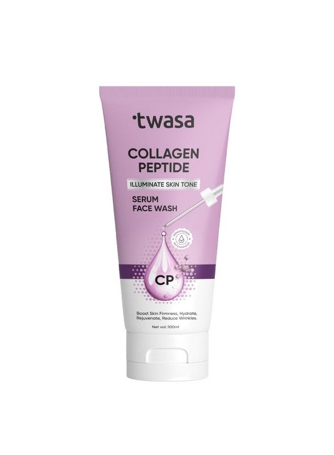 Twasa Collagen Peptide Serum Face Wash For Hydrating Skin, Fight Signs of Skin Aging, Reduce Fine Lines & Wrinkles, Paraben - Sulphate Free - 100ml - Image 1