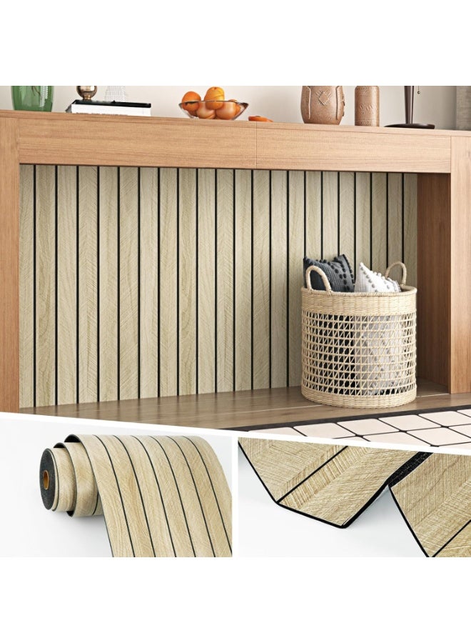 موثوقية التنبؤ ورق حائط من خشب البلوط قابل للنزع واللصق ورق لاصق ذاتي التماس زخرفي لخزائن المطبخ شرائح خشبية صناعية للجدران ورق حائط زخرفي مناسب للشقق لغرفة النوم - Image 1