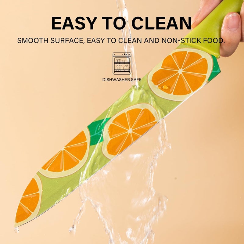 DHVSAM 1 Pcs Santoku Knife 77 inches Stainless Steel 420HC Asian Kitchen Knife Ultra Sharp Japanese Chef Knife with Plastic Sheath Dishwasher Safe Food Grade NonStick Coating Random Color - Image 4