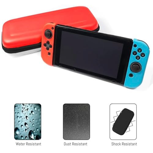 Orzly Carry Case Compatible with Nintendo Switch and New Switch OLED Console -Protective Hard Portable Travel Carry Case Shell Pouch with Pockets for Accessories and Games (POKE) - Image 5