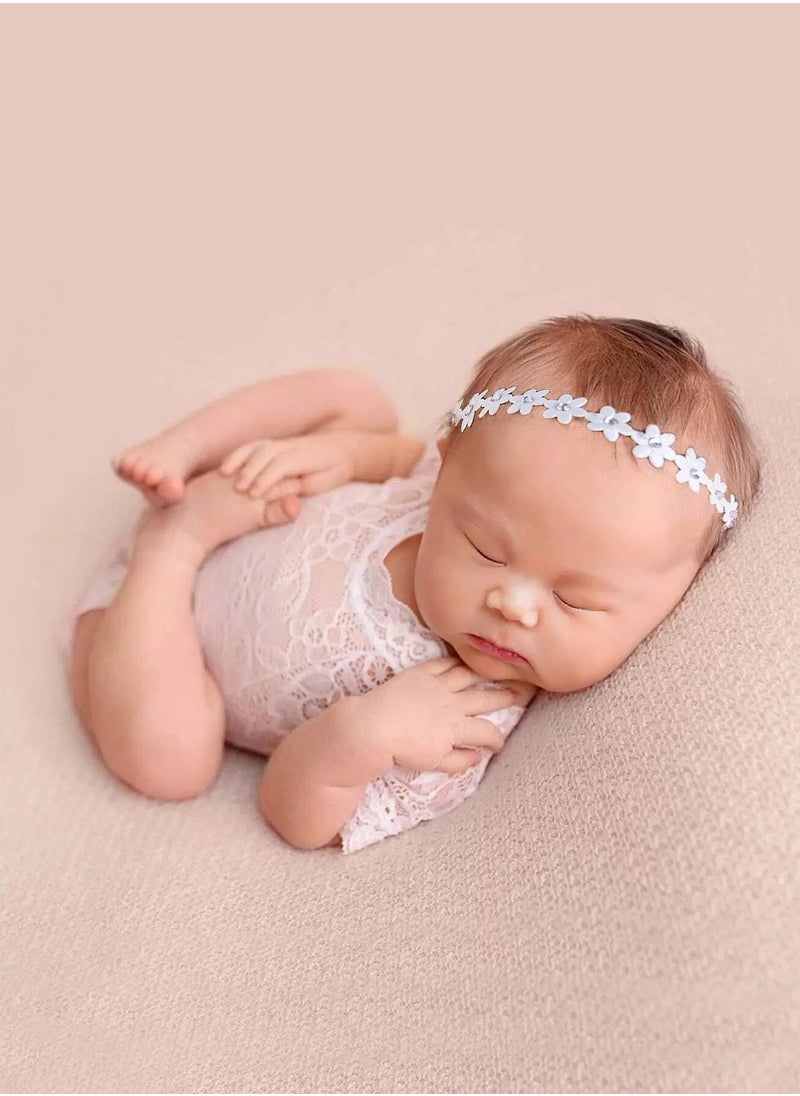 Generic Newborn Girl Lace Sheer Bodysuit & Headband Photography Props  - Image 2