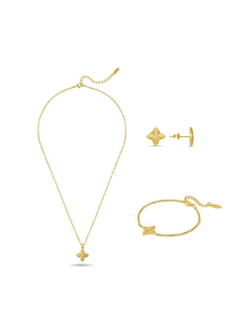 Police Sericea Necklace, Bracelet and Earrings Set, Elegant Women's Jewelry