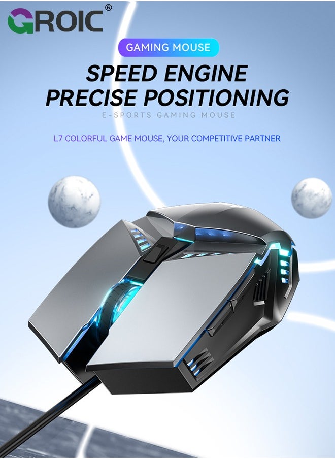 GROIC - Performance Gaming Mouse - Wired Gaming Mouse w/ 6 Programmable Buttons including Sniper (rapid fire) key, 3200 DPI, Force Adjustable Buttons, Custom Gamer Profiles, and more - Image 1