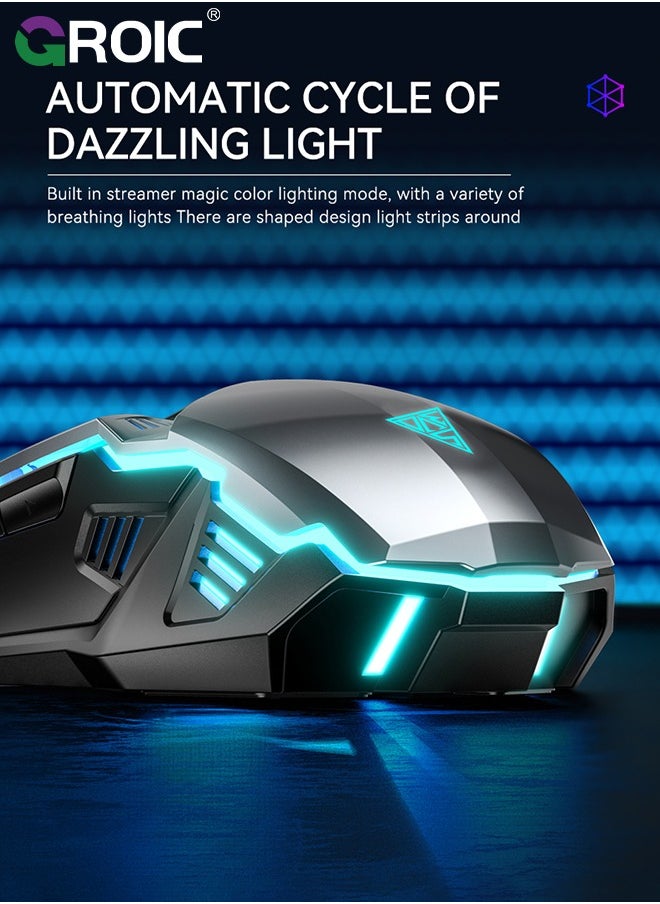 GROIC - Performance Gaming Mouse - Wired Gaming Mouse w/ 6 Programmable Buttons including Sniper (rapid fire) key, 3200 DPI, Force Adjustable Buttons, Custom Gamer Profiles, and more - Image 1