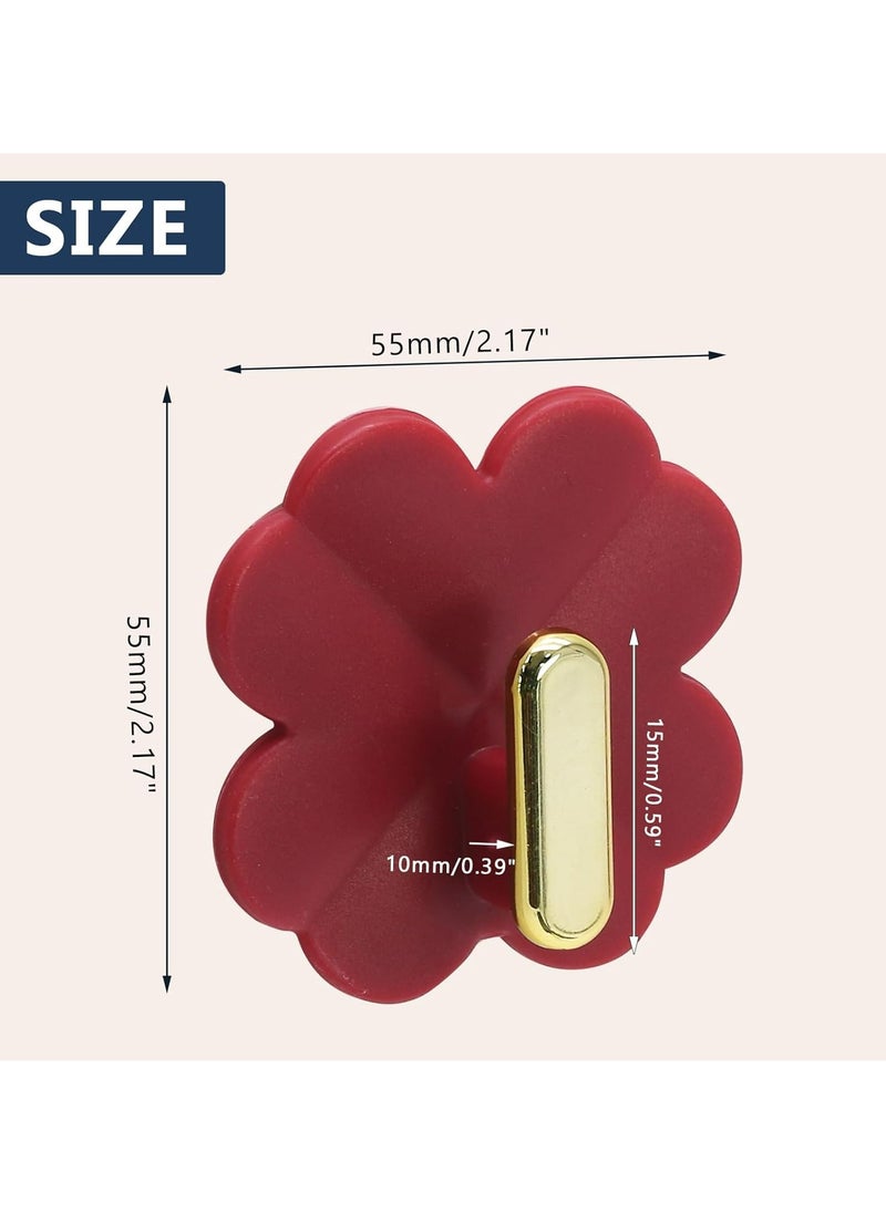 Oasisgalore 4PCS Flower-Shaped Self-Adhesive Wall Hooks - Multi-Purpose Hangers (4 Colors)  - Image 3