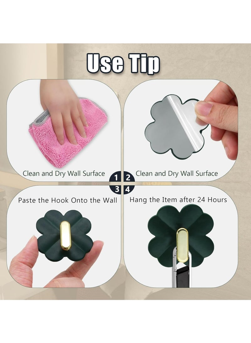 Oasisgalore 4PCS Flower-Shaped Self-Adhesive Wall Hooks - Multi-Purpose Hangers (4 Colors)  - Image 4