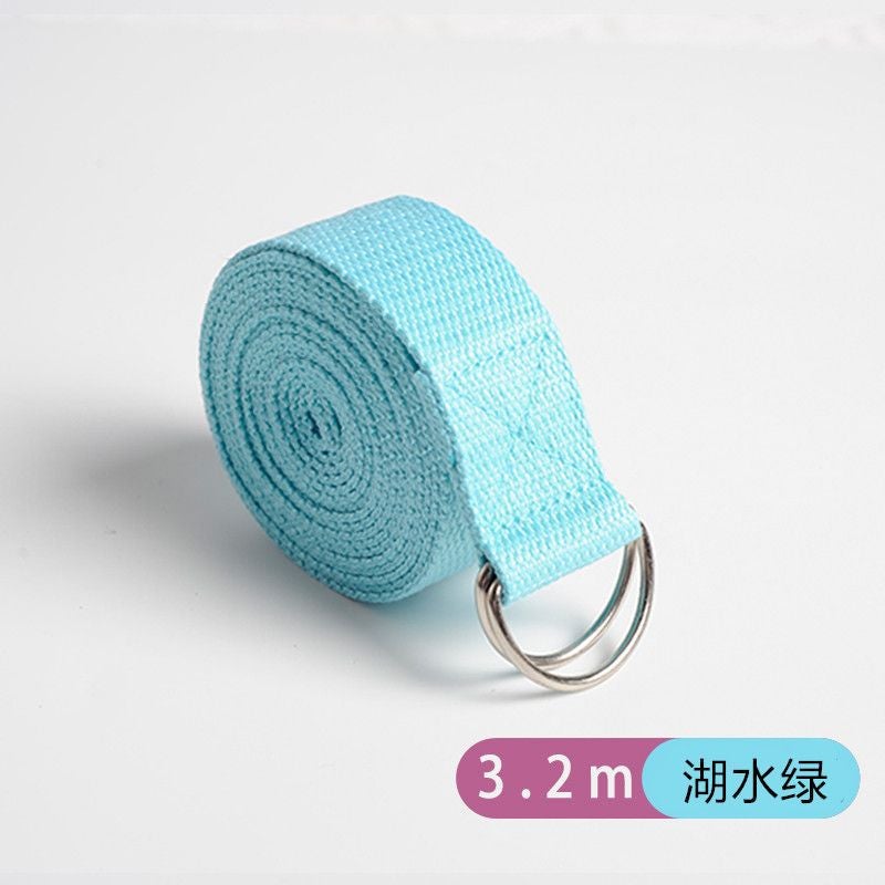 Generic Yoga training belt stretch belt multifunctional yoga rope belt 3.2 meters long yoga stretch auxiliary non-elastic lake water green